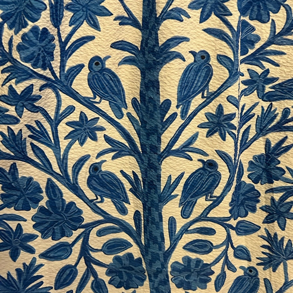 Blue & White Floral Tree Shift Dress - Picture 3 of 4